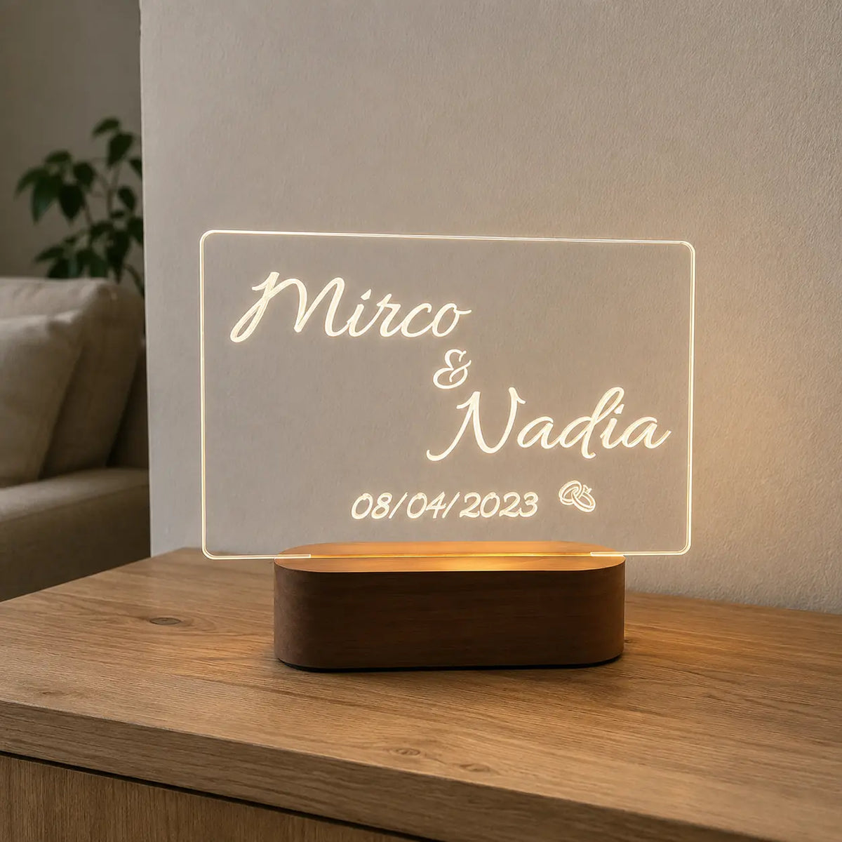 Targa LED Coppia Personalizzata