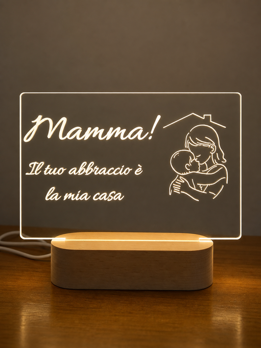 Targa LED personalizzata per la festa della mamma