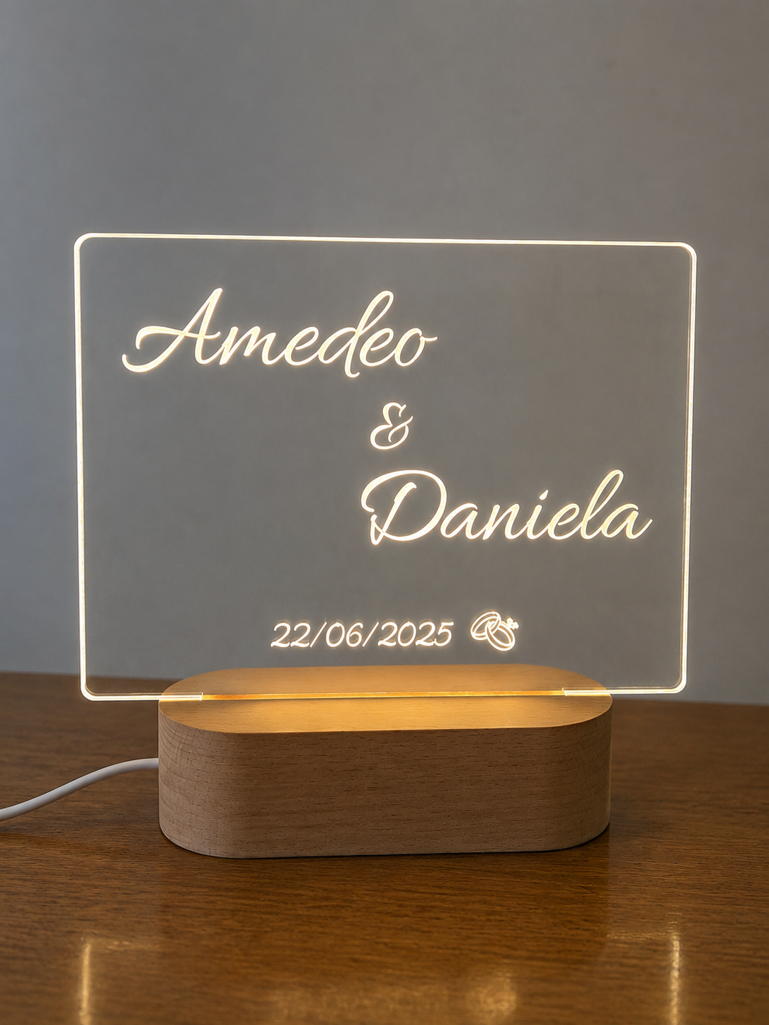 Targa LED Coppia Personalizzata