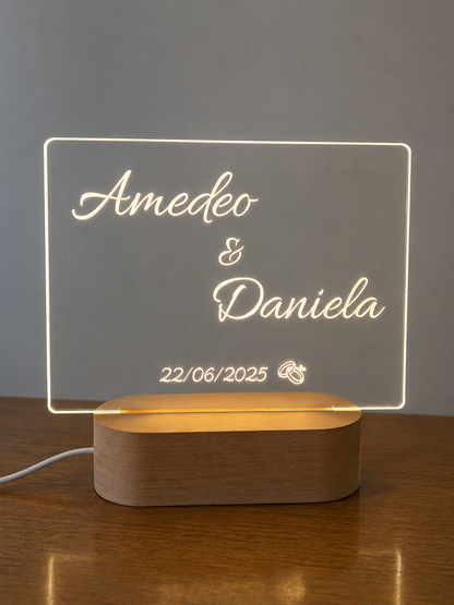 Targa LED Coppia Personalizzata