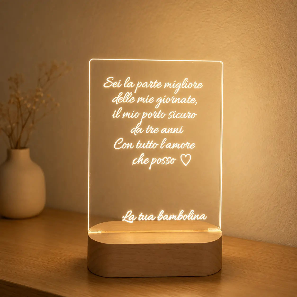 Targa LED Dedica Personalizzata