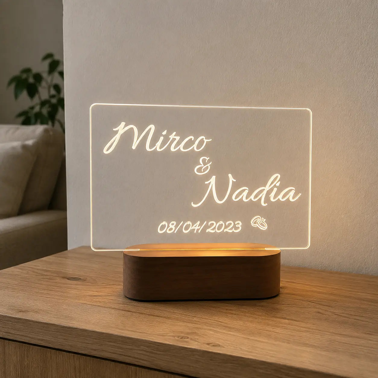 Targa LED Coppia Personalizzata