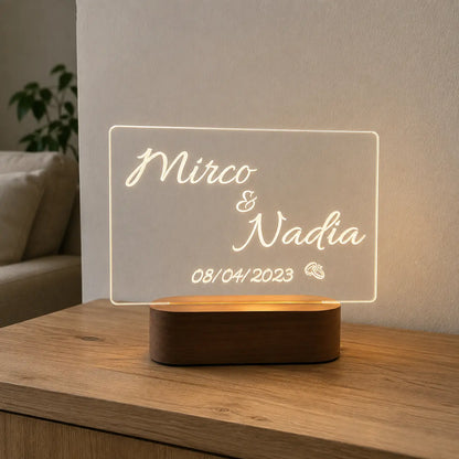 Targa LED Coppia Personalizzata