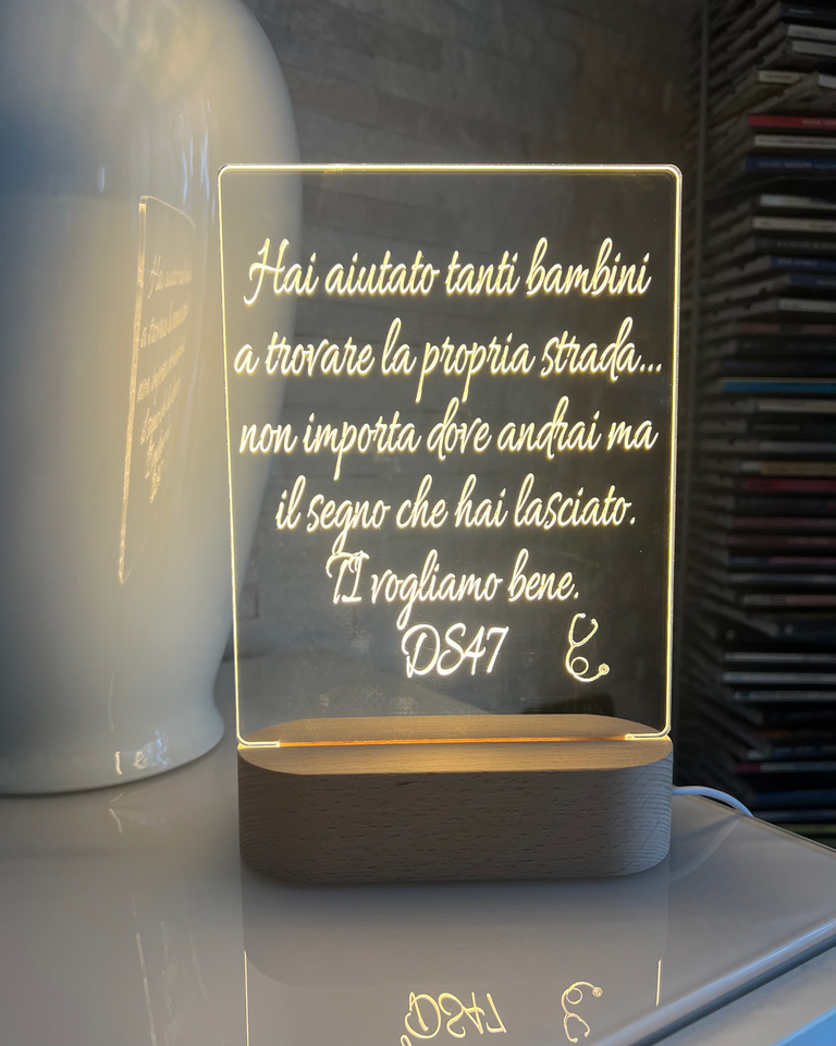 Targa LED Dedica Personalizzata