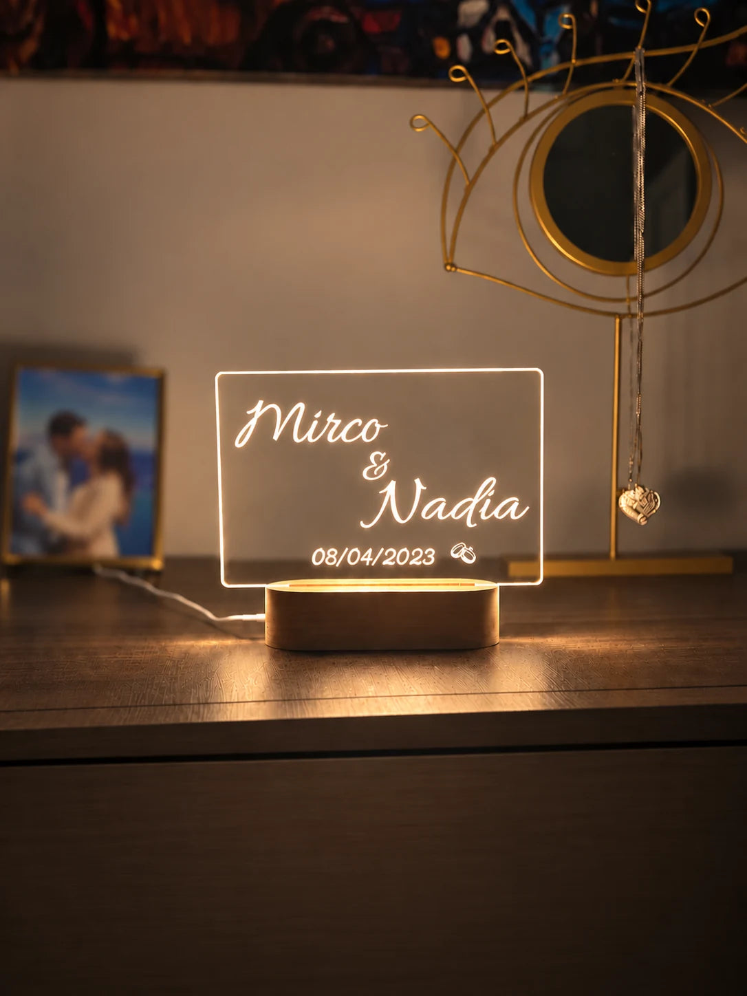 Targa LED Coppia Personalizzata