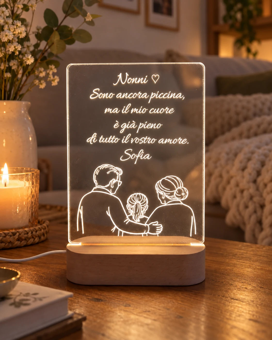 Targa LED Nonni Personalizzata
