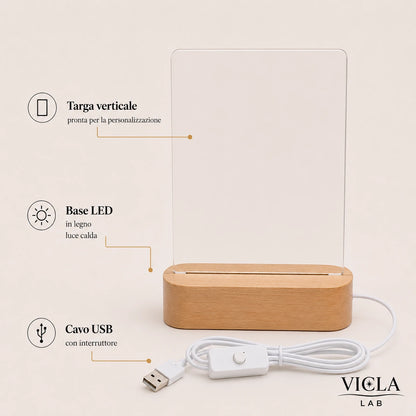 Targa LED Dedica Personalizzata