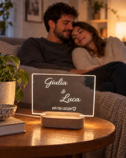Targa LED Coppia Personalizzata